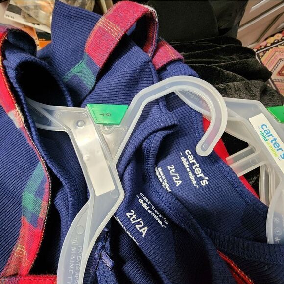 Nwt Carter's Toddler Girls Holiday Christmas Dress Pinafore with long Sleeve Top - Picture 6 of 6